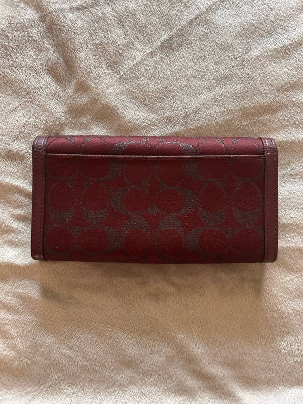 Vintage Coach Burgundy Signature Buckle Wallet - Picture 3 of 7